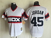 Chicago White Sox #45 Michael Jordan White Mitchell And Ness Throwback Pullover Stitched Jersey,baseball caps,new era cap wholesale,wholesale hats